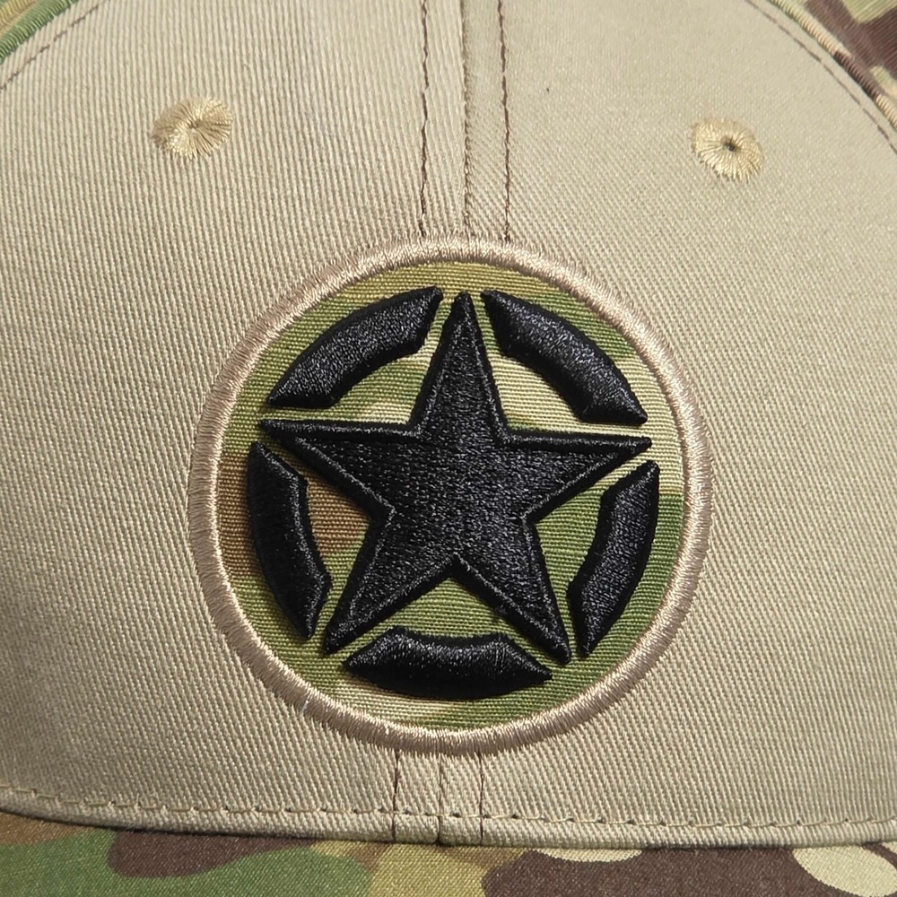 Jeep Willys Iconic Star Logo Snapback Cap Hat Khaki Camo Officially Licensed NEW - Picture 2 of 10
